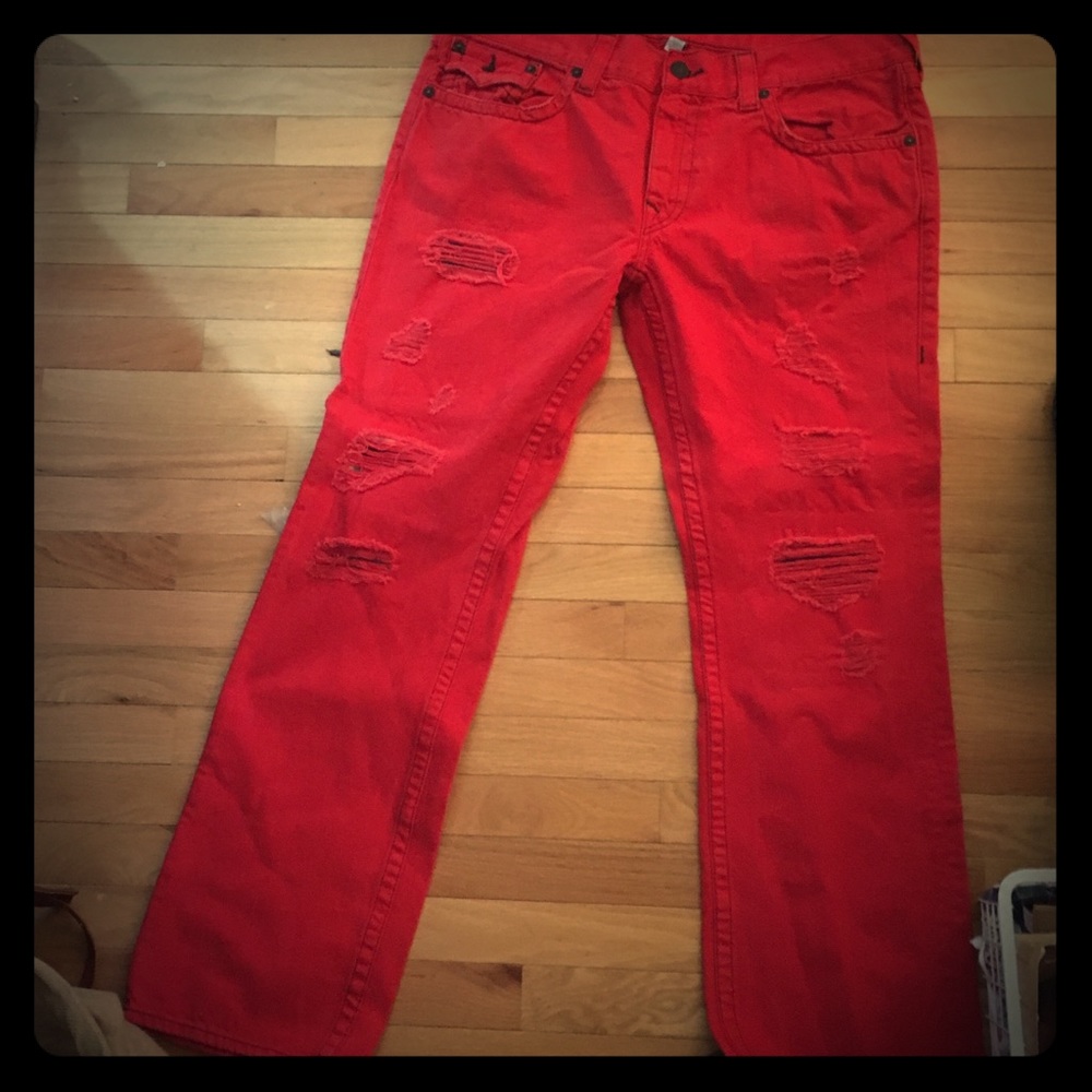 Red true religion jeans size 38